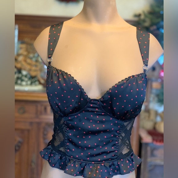 Y2k Valentine Hearts Bustier Top XL - Picture 8 of 9